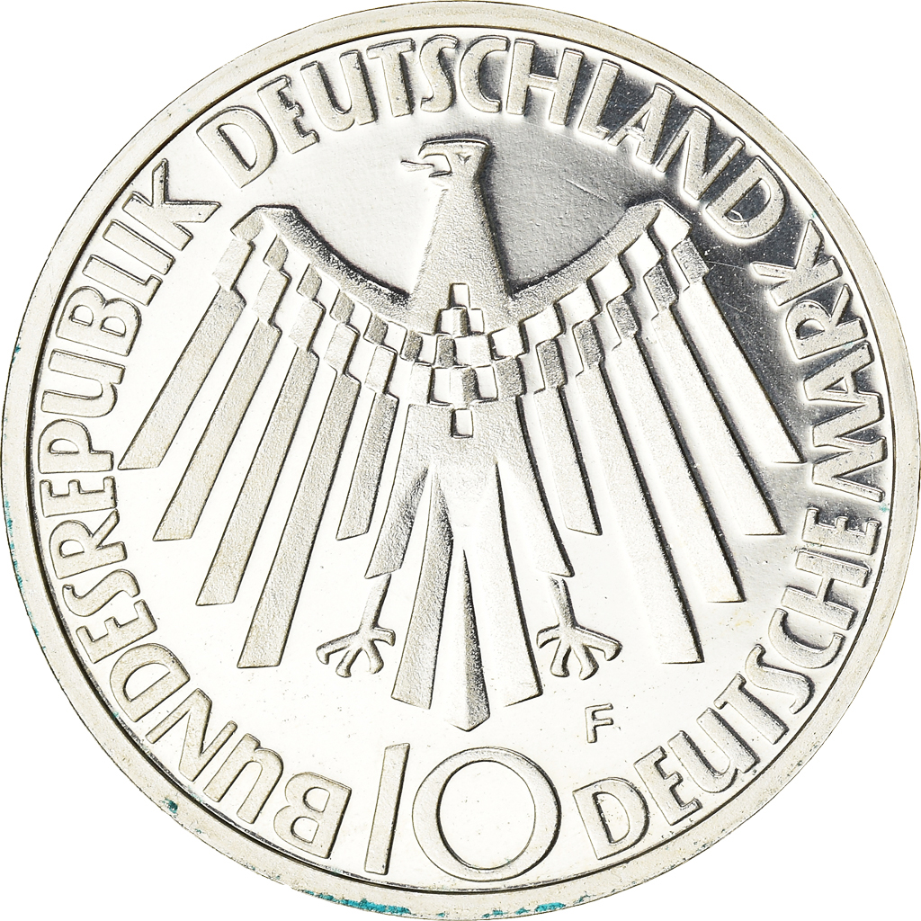 Coin, GERMANY - FEDERAL REPUBLIC, 10 Mark, 1972, Stuttgart, BE, , Silver