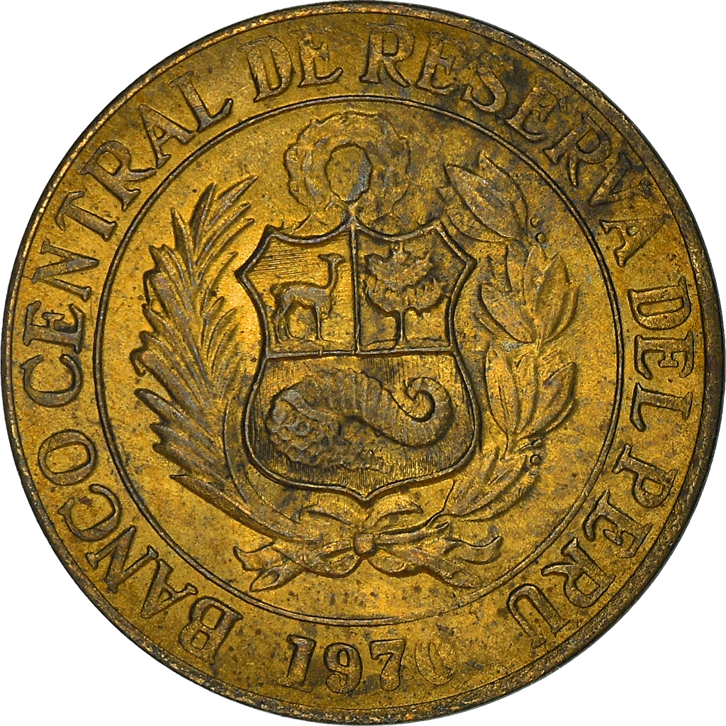 Coin, Peru, 10 Centavos, 1970, Lima, , Brass, KM:245.2