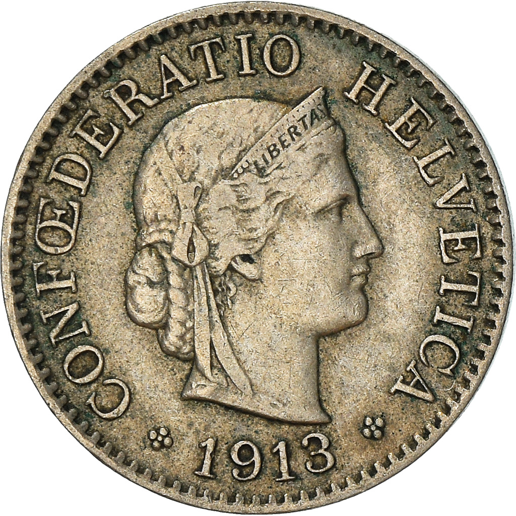 Coin, Switzerland, 5 Rappen, 1913, Bern, , Copper-nickel, KM:26