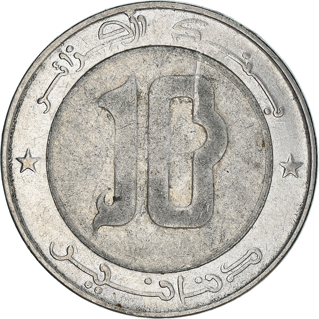Coin, Algeria, 10 Dinars, 2002, Algiers, VF(20-25), Bi-Metallic, KM:124