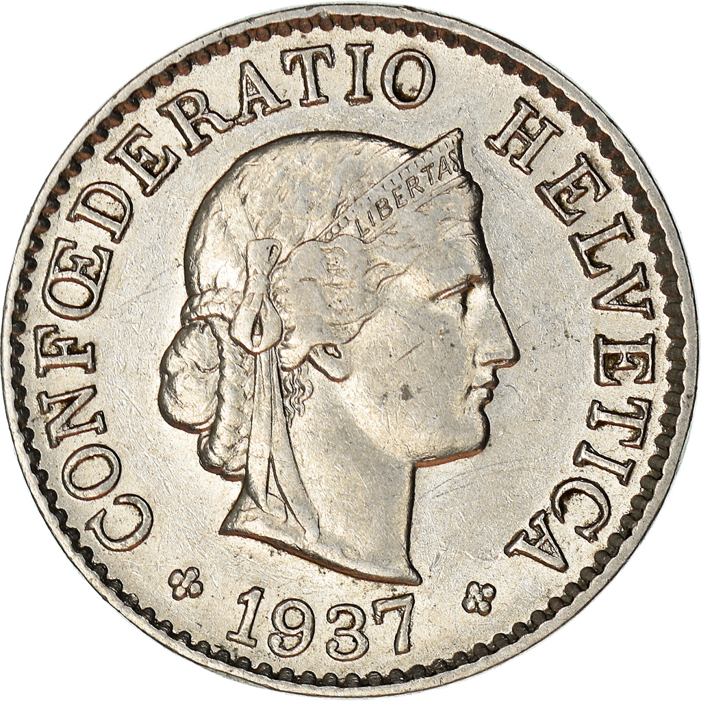 Coin, Switzerland, 5 Rappen, 1937, Bern, , Nickel, KM:26b