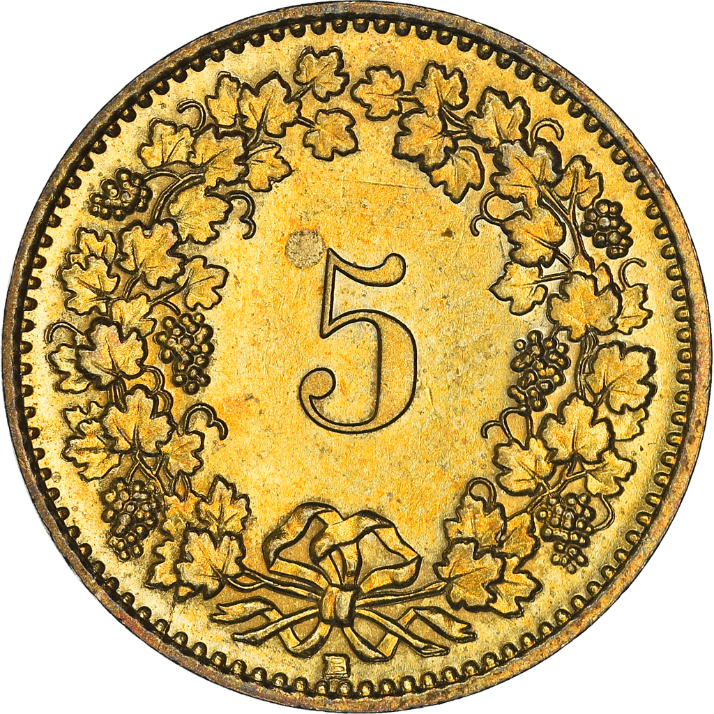 Moneda, Suiza, 5 Rappen, 1995, Bern, MBC, Aluminio - bronce, KM:26c