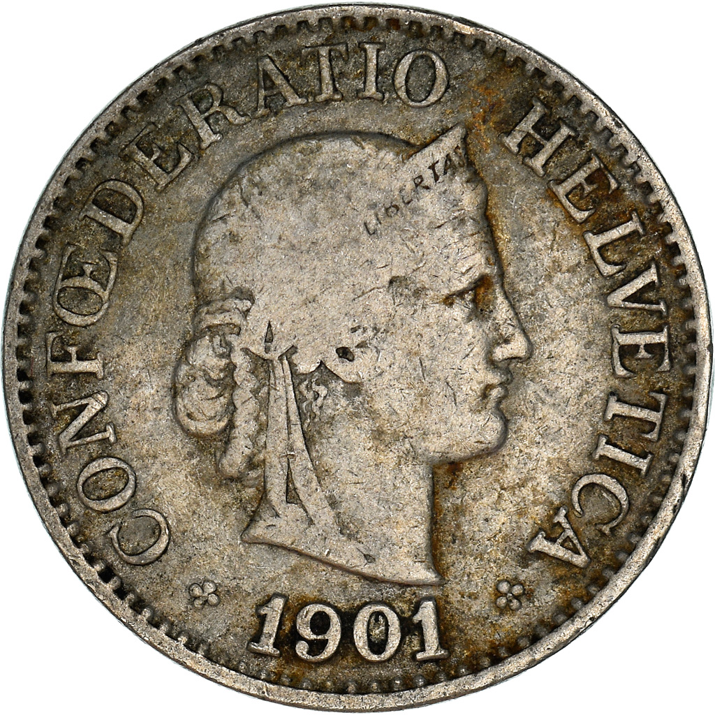 Coin, Switzerland, 10 Rappen, 1901, Bern, , Copper-nickel, KM:27