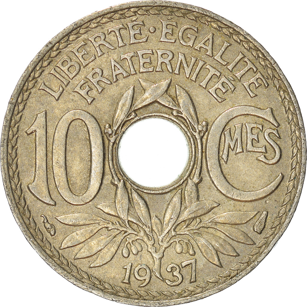 Moneda, Francia, 10 Centimes, 1937