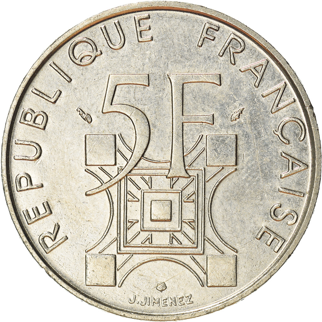 Moneda, Francia, 5 Francs, 1989