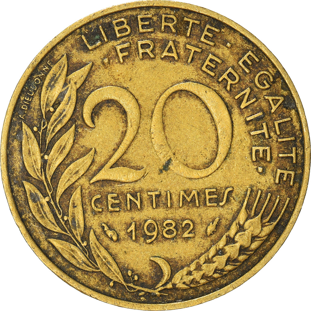 Moneda, Francia, 20 Centimes, 1982