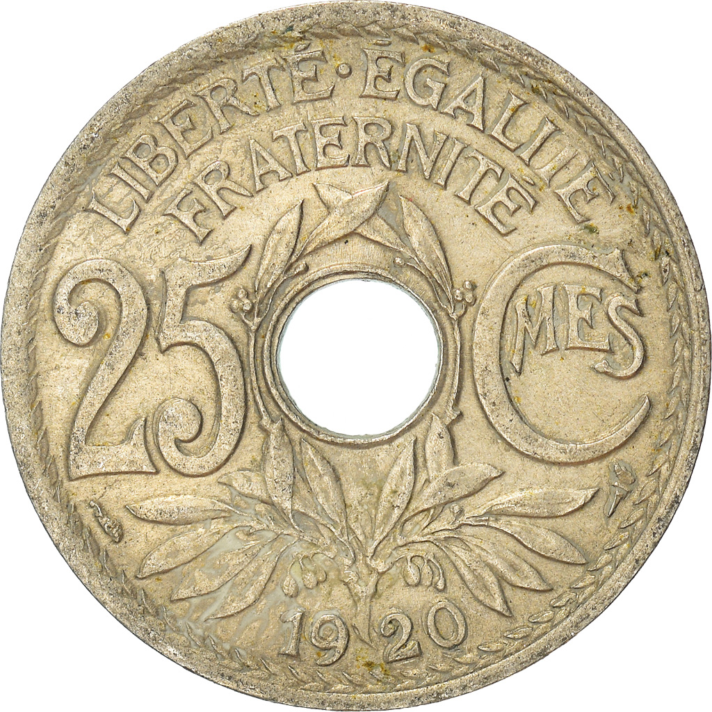Moneda, Francia, 25 Centimes, 1920