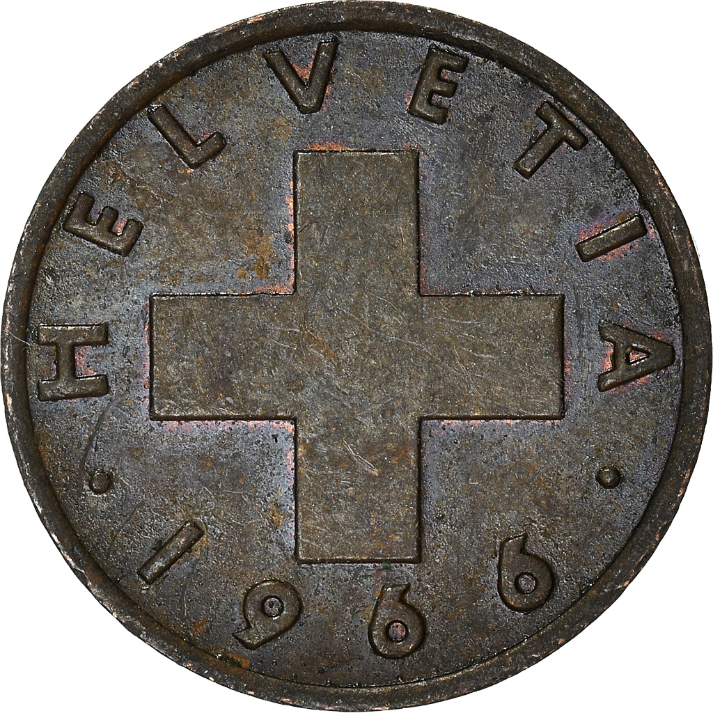 Moneda, Suiza, Rappen, 1966