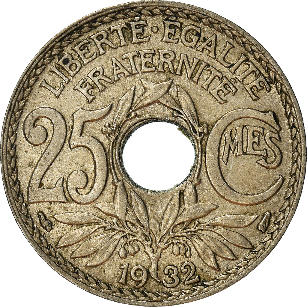 Moneda, Francia, 25 Centimes, 1932