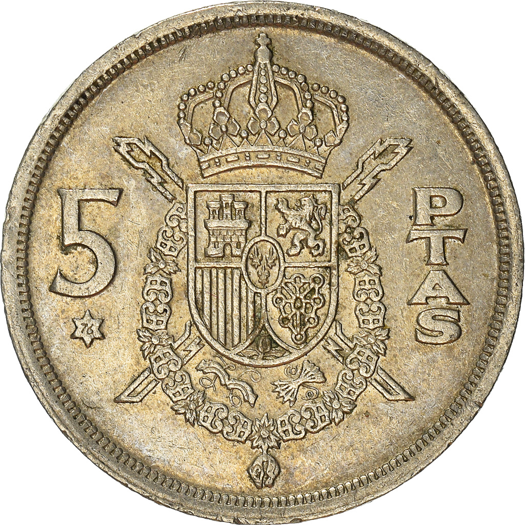 Moneda, España, 5 Pesetas, 1975 (76)