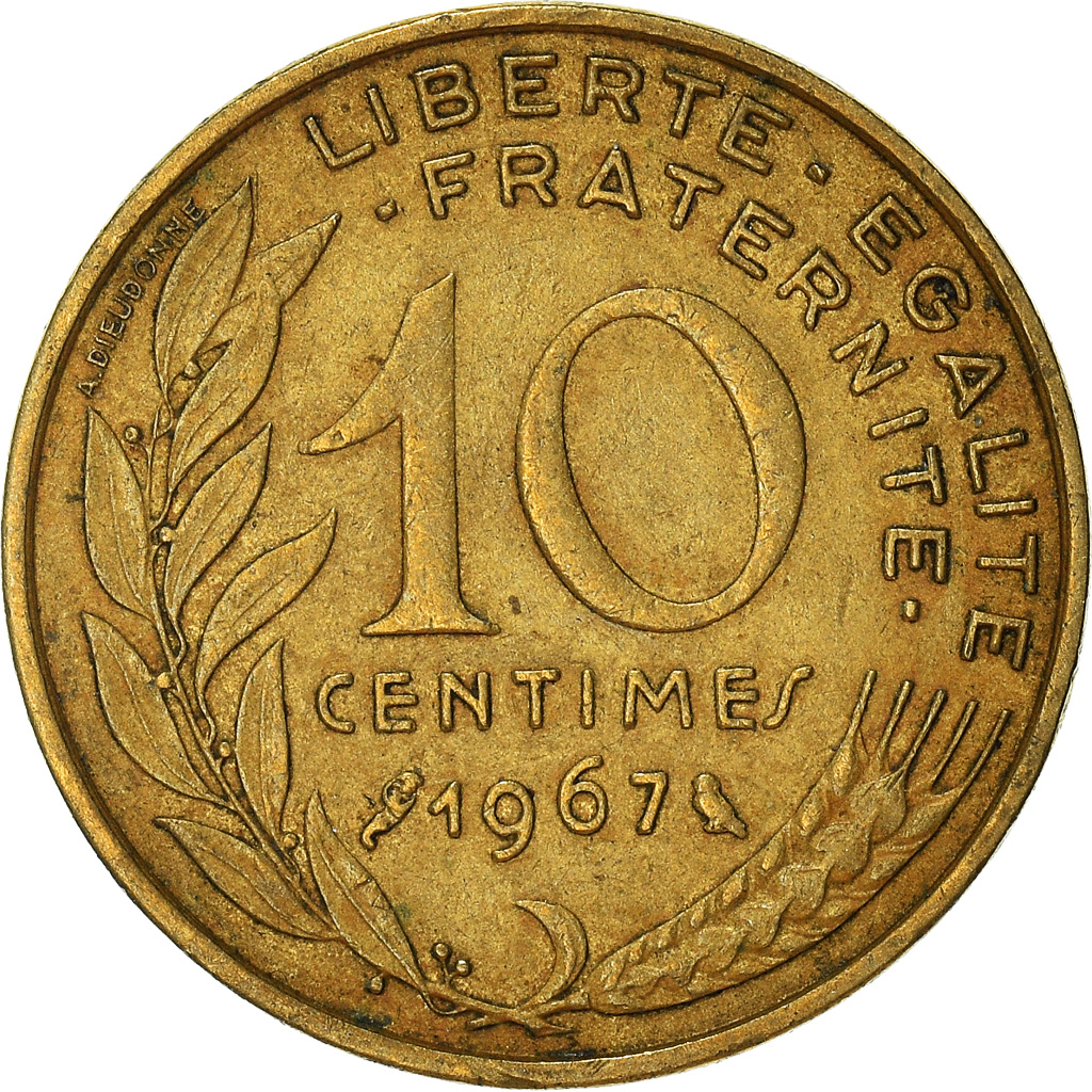 Moneda, Francia, 10 Centimes, 1967