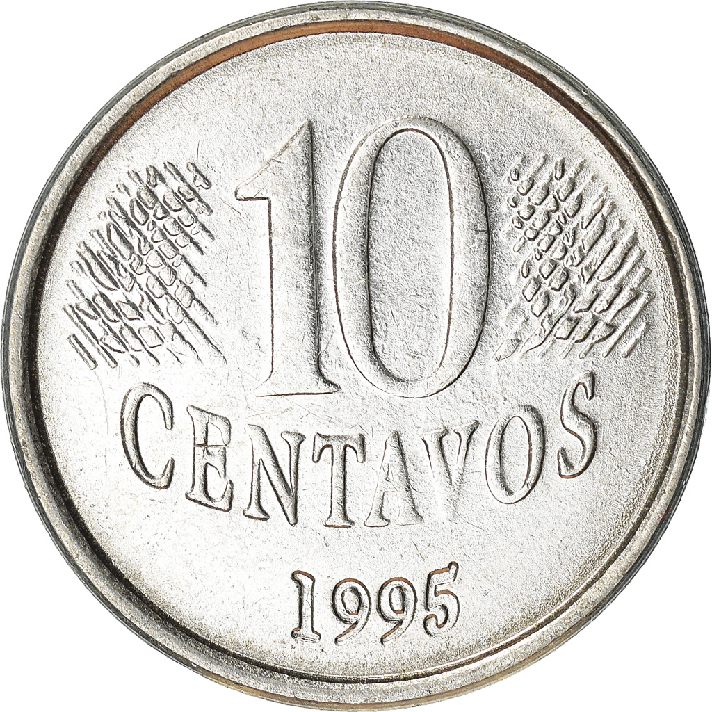 Moneda, Brasil, 10 Centavos, 1995