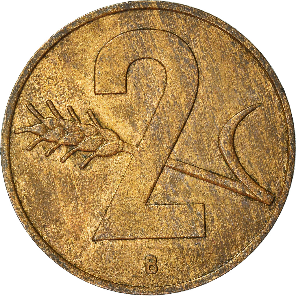 Moneda, Suiza, 2 Rappen, 1957
