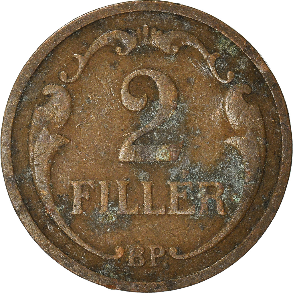 Moneda, Hungría, 2 Filler, 1927