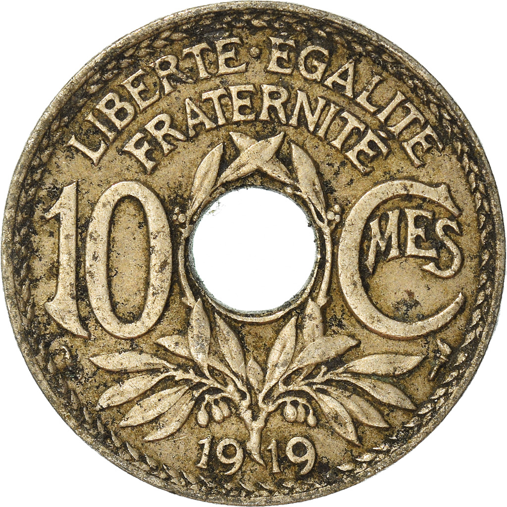 Moneda, Francia, 10 Centimes, 1919