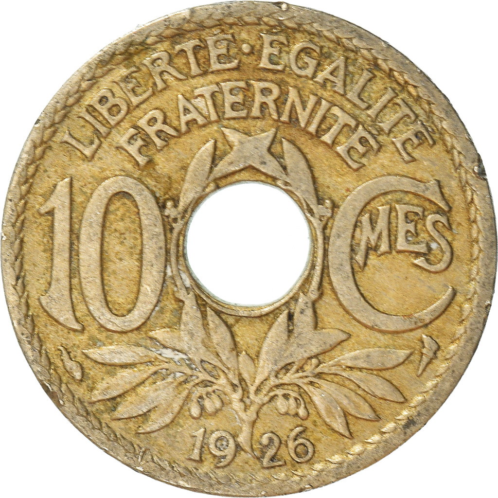 Moneda, Francia, 10 Centimes, 1926