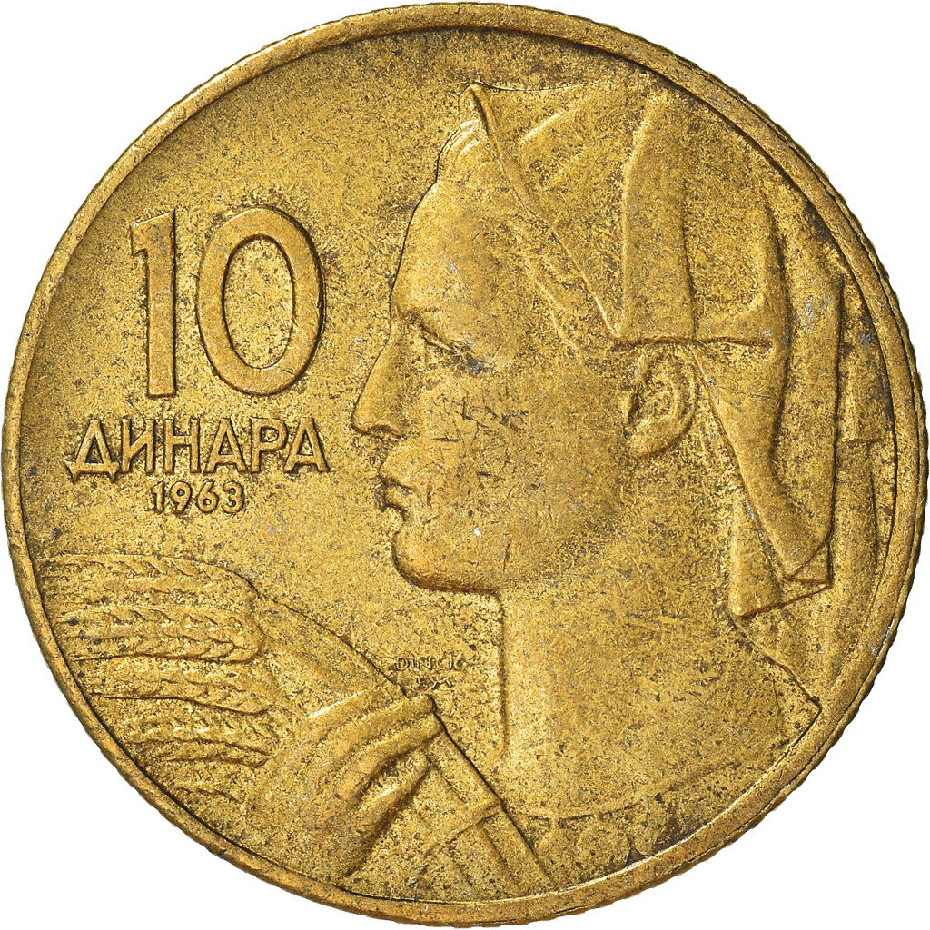 Moneda, Yugoslavia, 10 Dinara, 1963