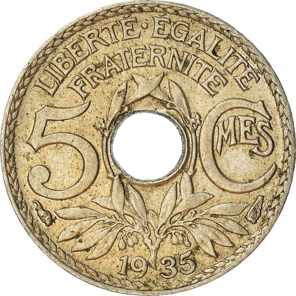 Moneda, Francia, 5 Centimes, 1935