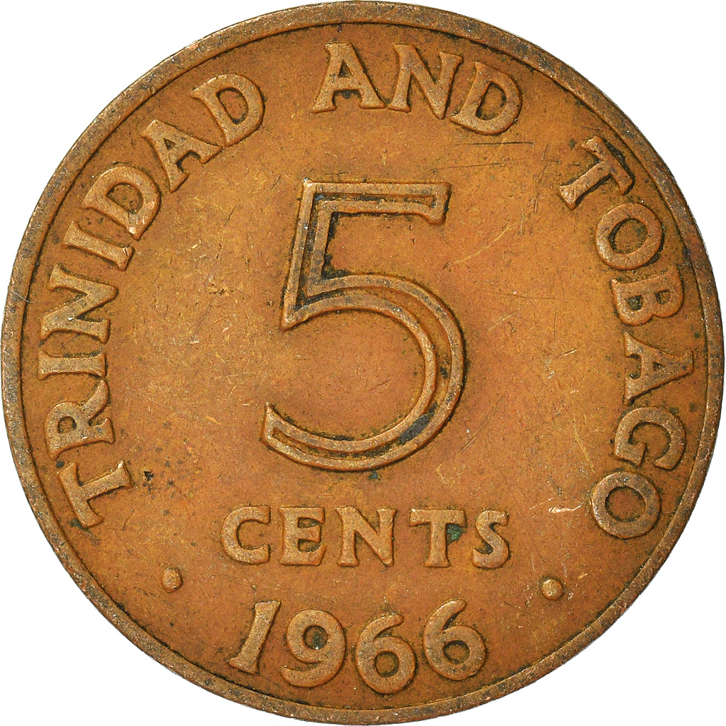 Moneda, TRINIDAD & TOBAGO, 5 Cents, 1966