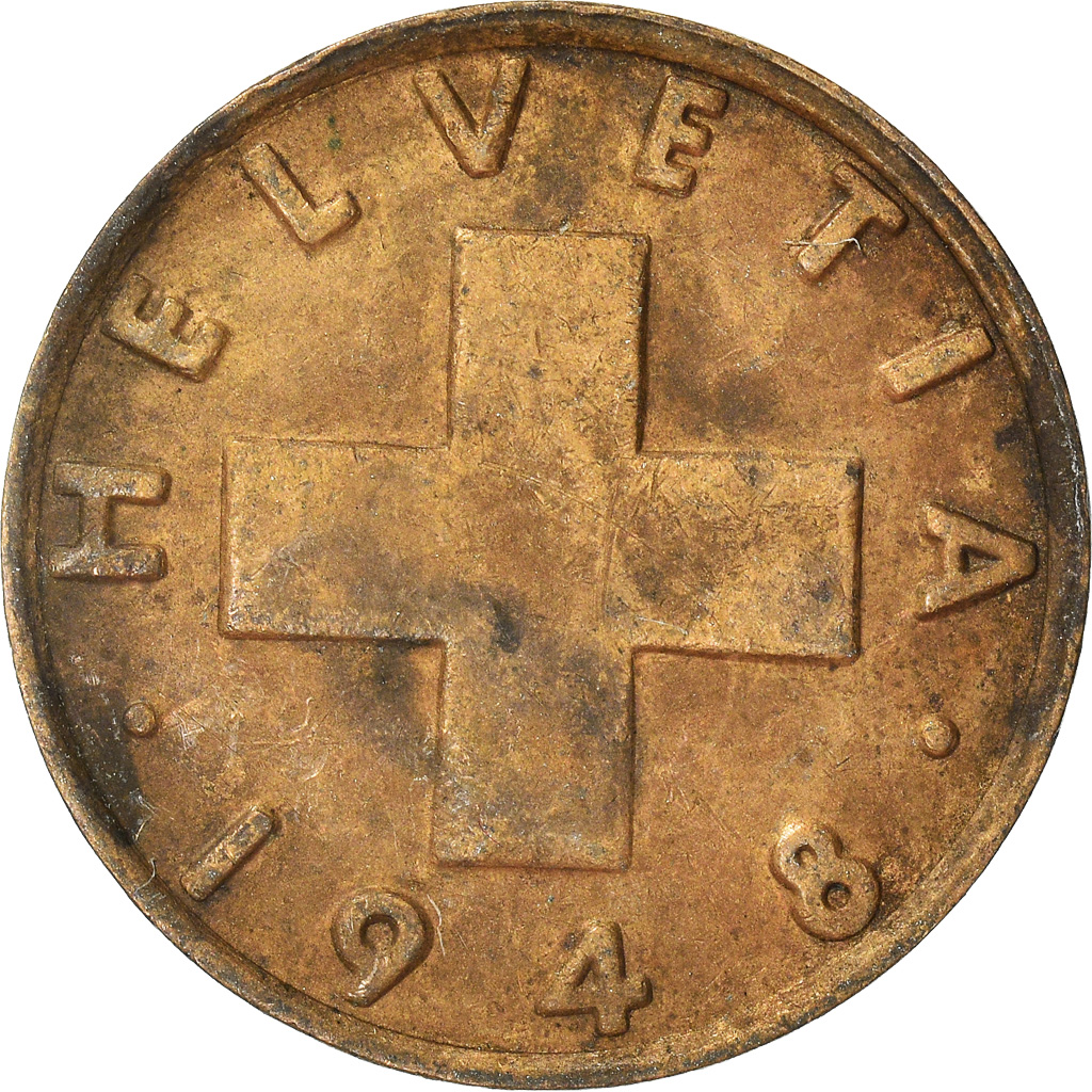 Moneda, Suiza, 2 Rappen, 1948