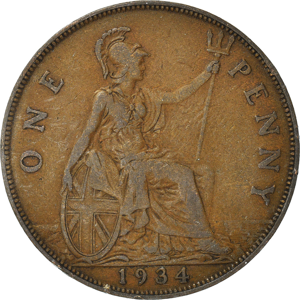 Moneda, Gran Bretaña, Penny, 1934