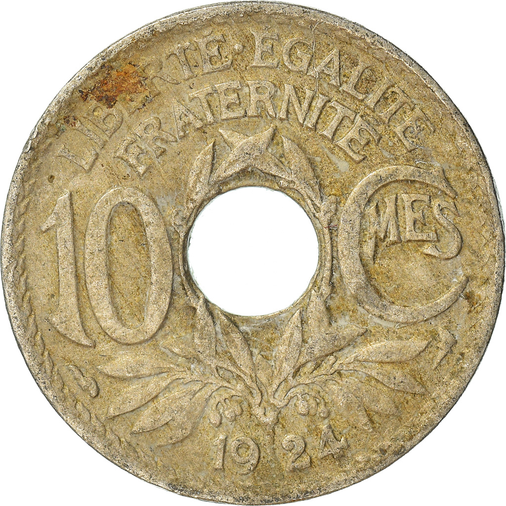 Moneda, Francia, 10 Centimes, 1924