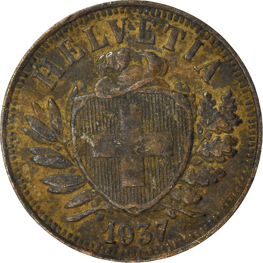 Moneda, Suiza, Rappen, 1937