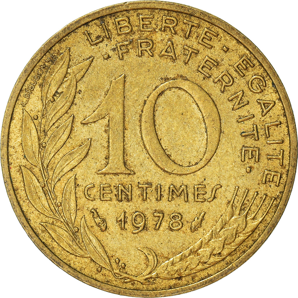 Moneda, Francia, 10 Centimes, 1978