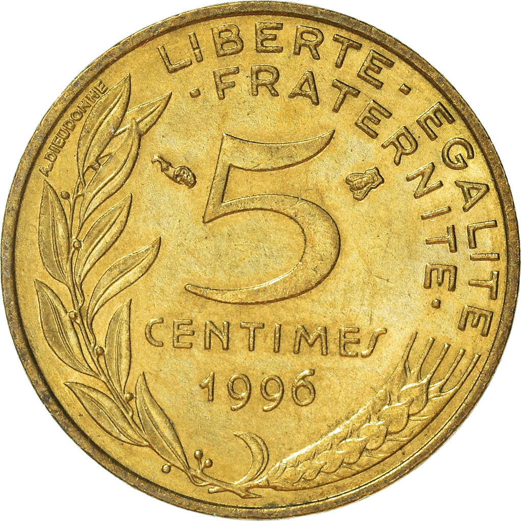 Moneda, Francia, 5 Centimes, 1996