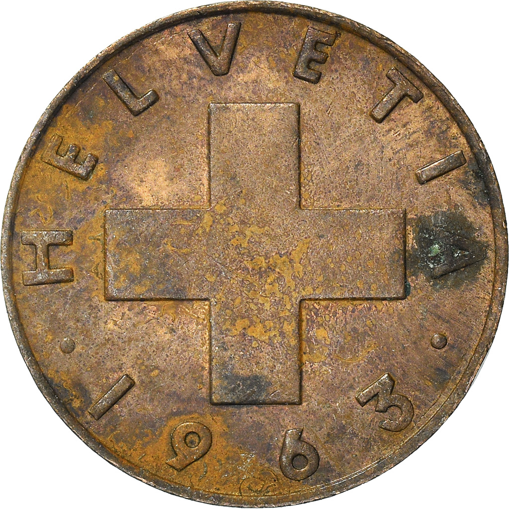 Moneda, Suiza, Rappen, 1963