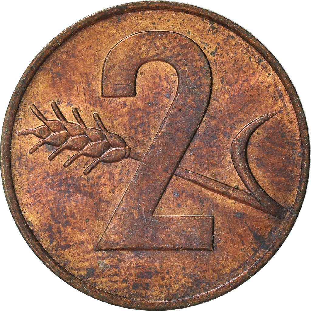 Moneda, Suiza, 2 Rappen, 1970