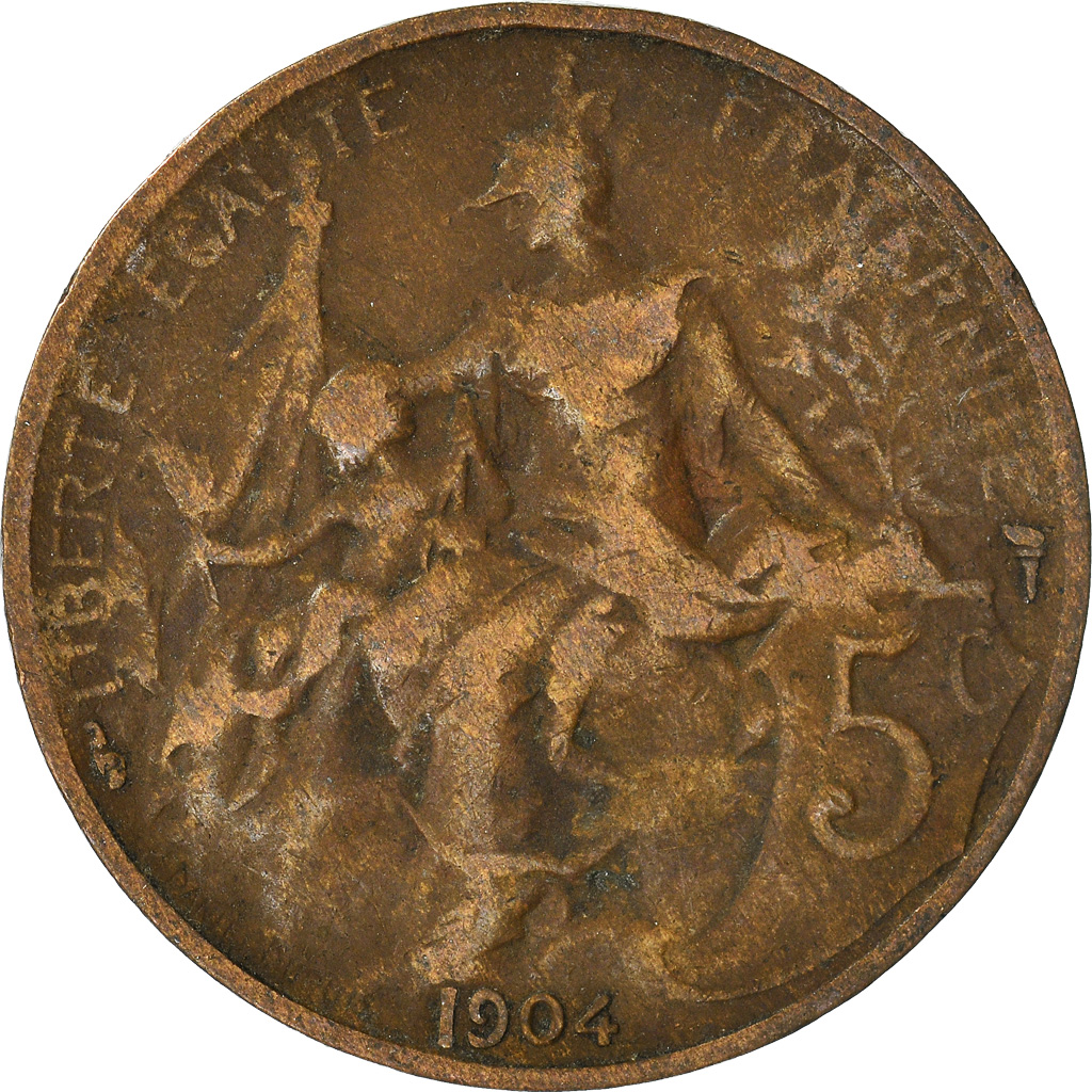 Moneda, Francia, 5 Centimes, 1904