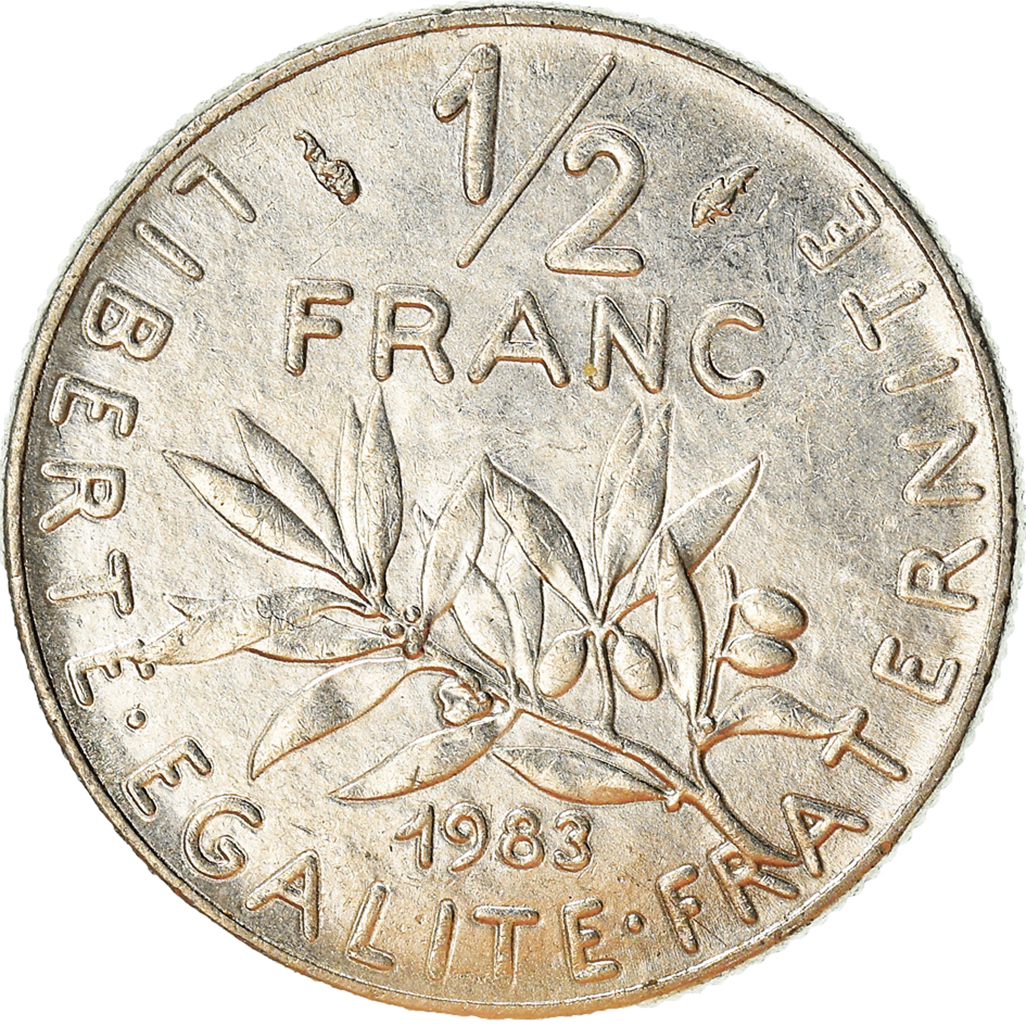 Moneda, Francia, 1/2 Franc, 1983