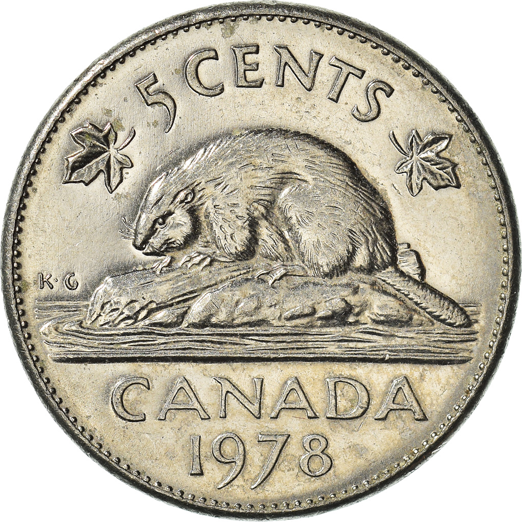 Moneda, Canadá, 5 Cents, 1978