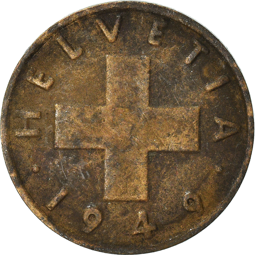 Moneda, Suiza, Rappen, 1949
