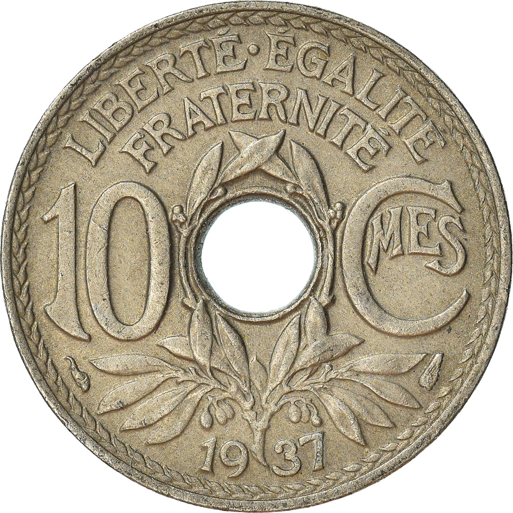Moneda, Francia, 10 Centimes, 1937