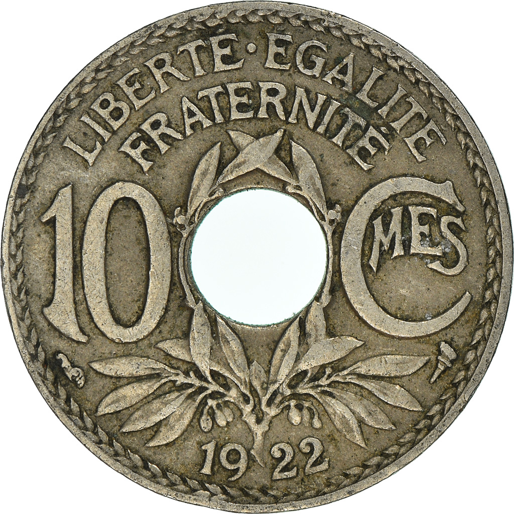 Moneda, Francia, 10 Centimes, 1922