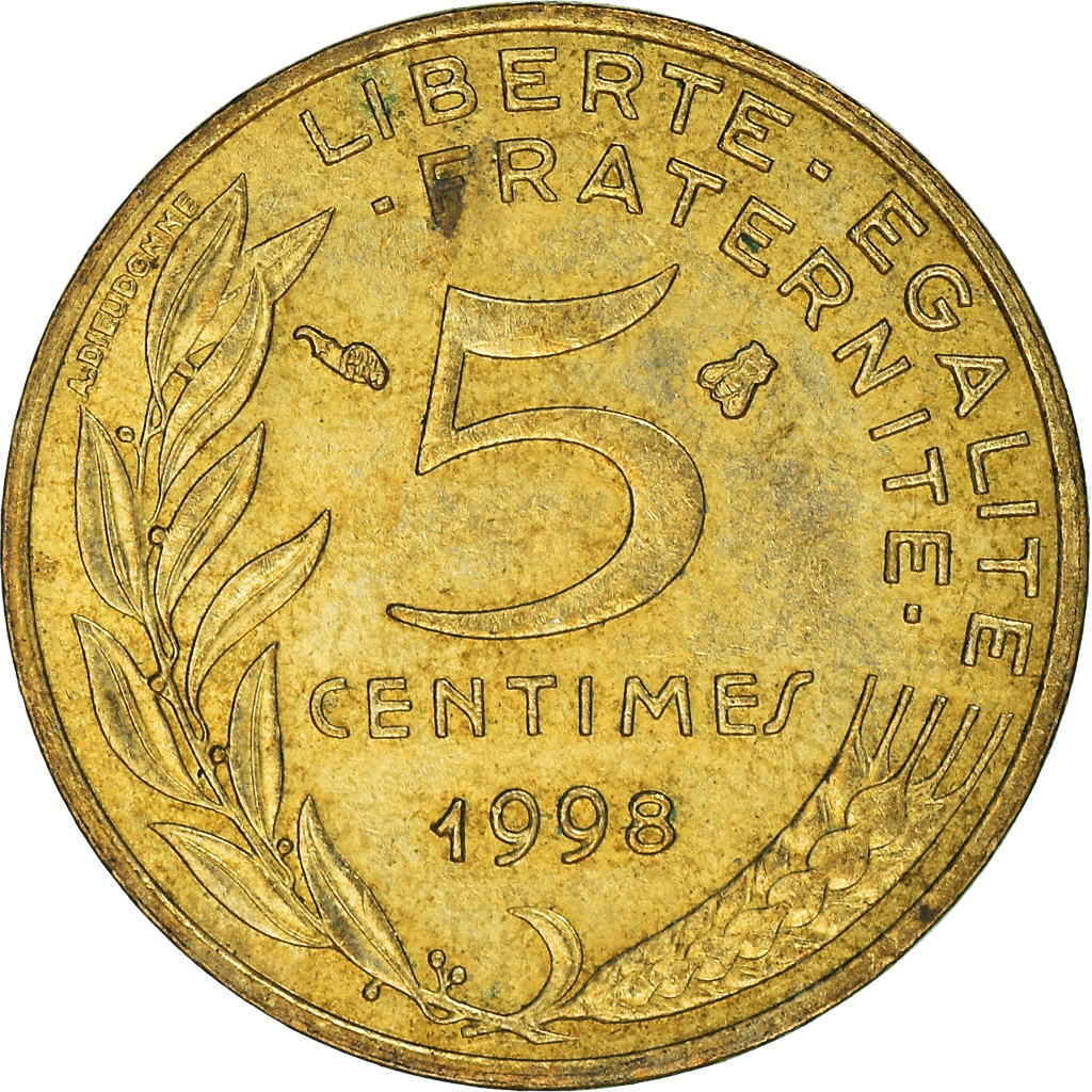 Moneda, Francia, 5 Centimes, 1998