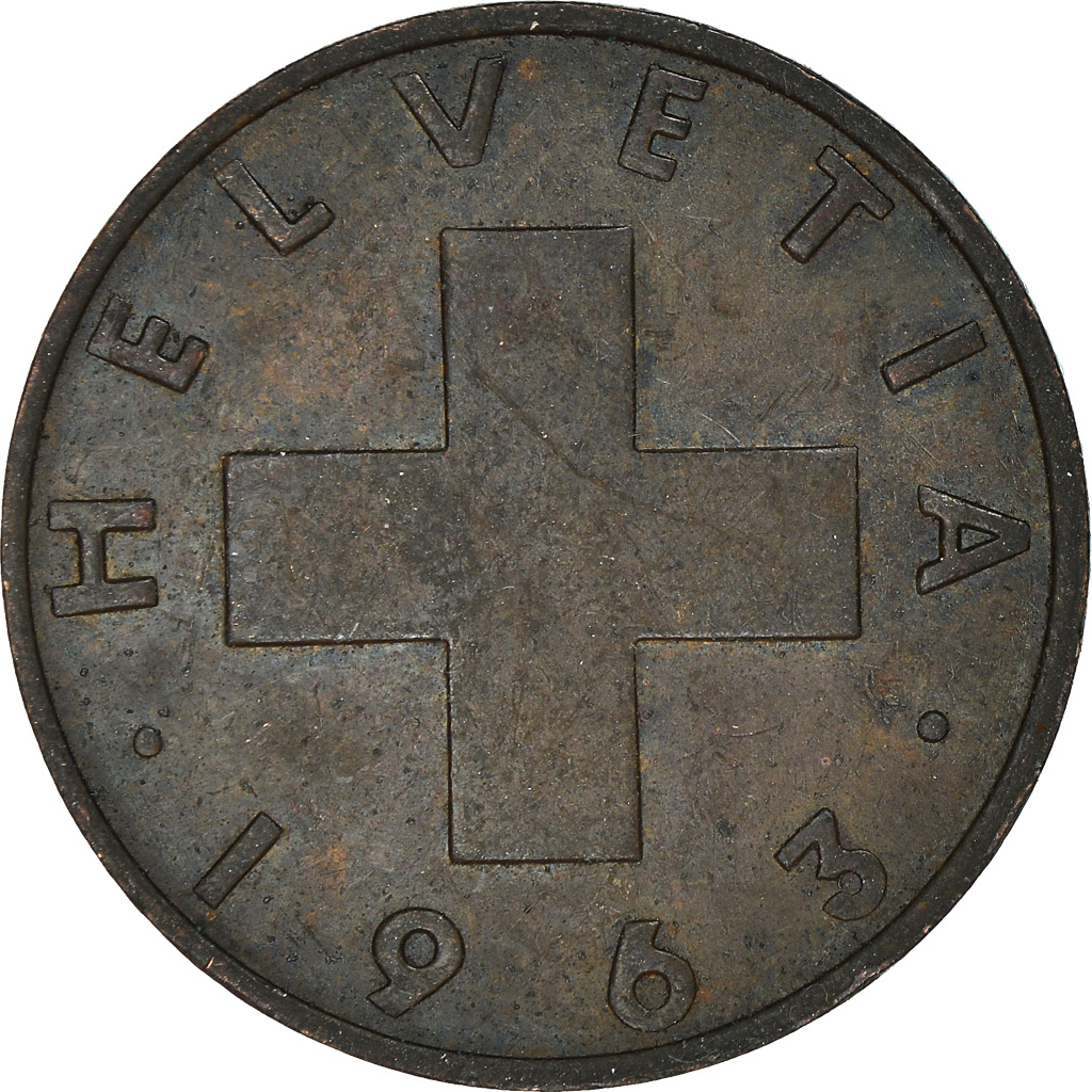 Moneda, Suiza, 2 Rappen, 1963