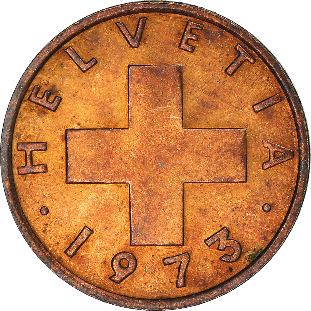 Moneda, Suiza, Rappen, 1973