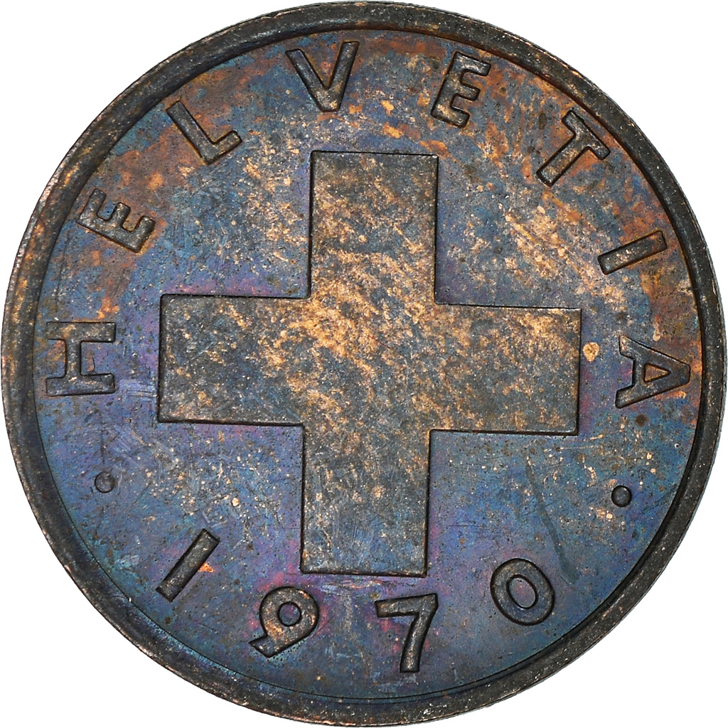 Moneda, Suiza, Rappen, 1970
