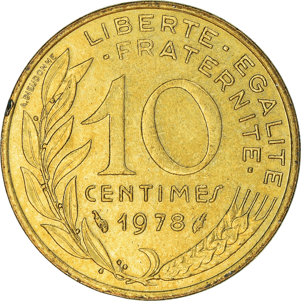 Moneda, Francia, 10 Centimes, 1978