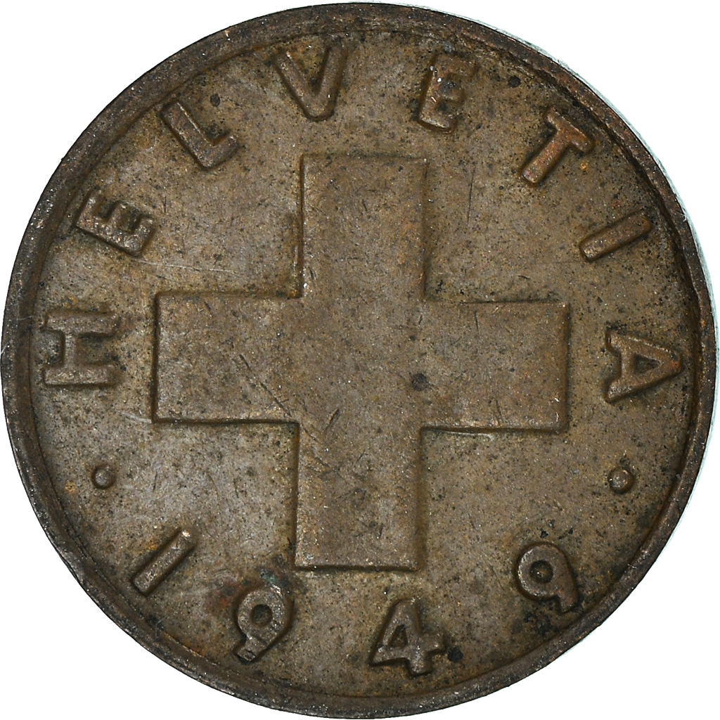 Moneda, Suiza, Rappen, 1949