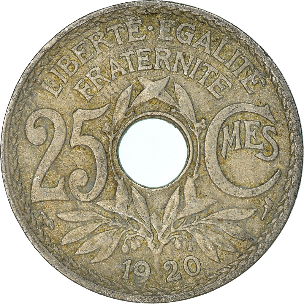 Moneda, Francia, 25 Centimes, 1920