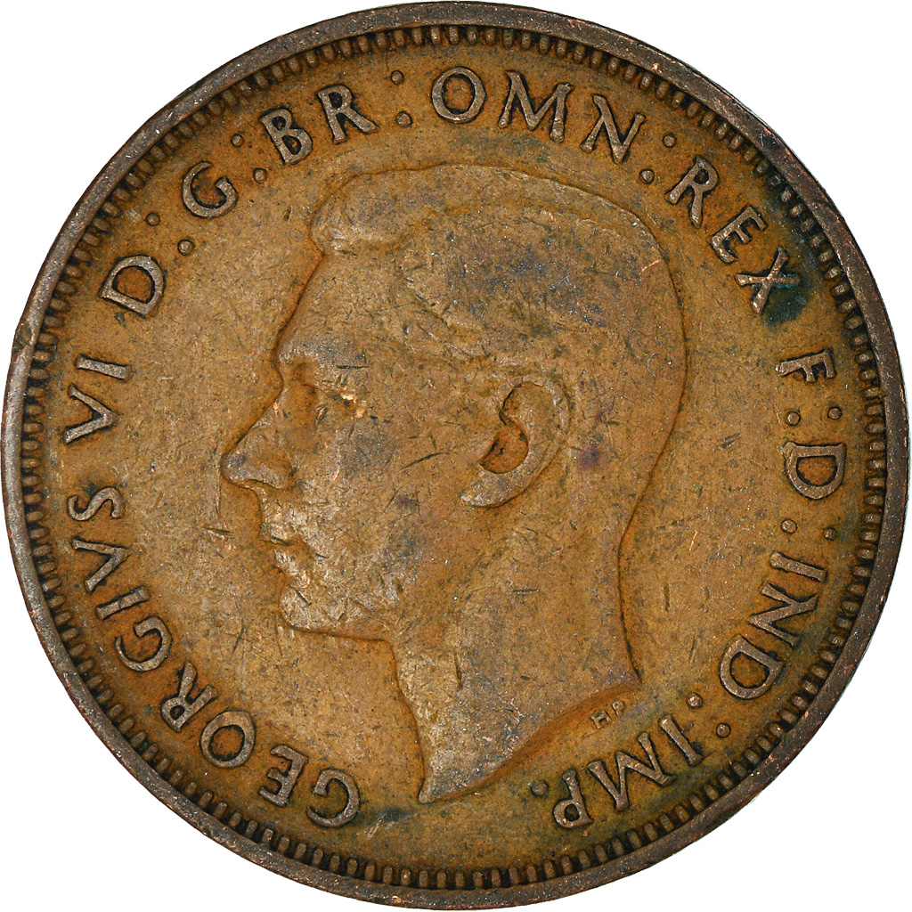Moneda, Gran Bretaña, 1/2 Penny, 1943