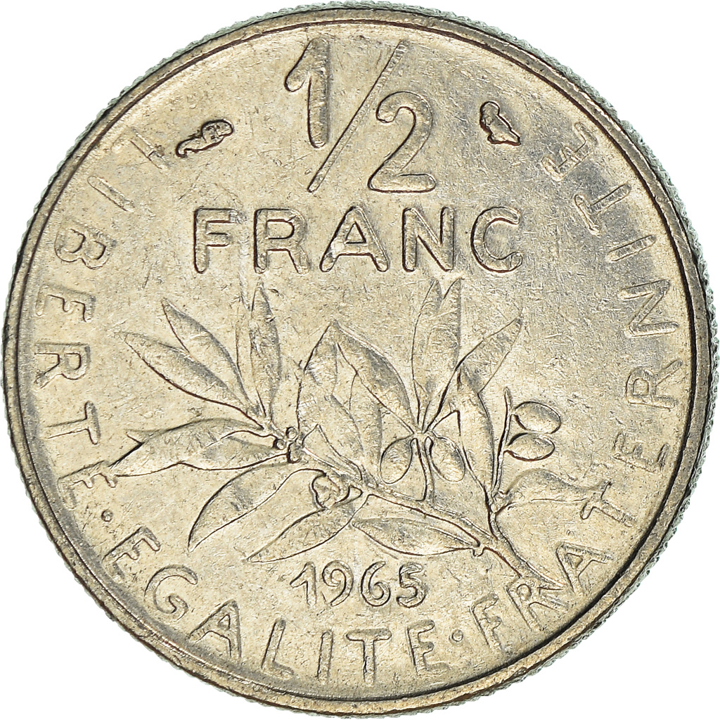 Moneda, Francia, 1/2 Franc, 1965