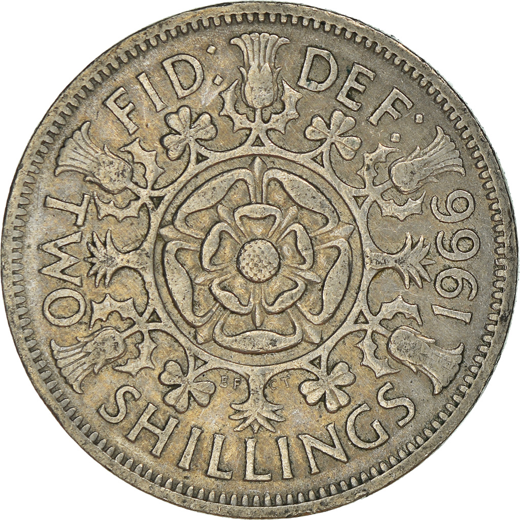 Moneda, Gran Bretaña, Florin, Two Shillings, 1966