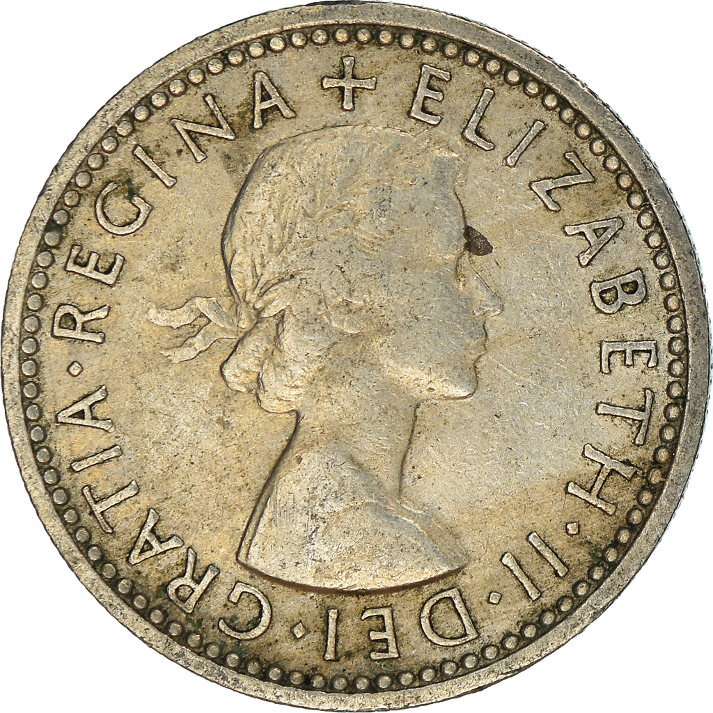 Moneda, Gran Bretaña, 6 Pence, 1955