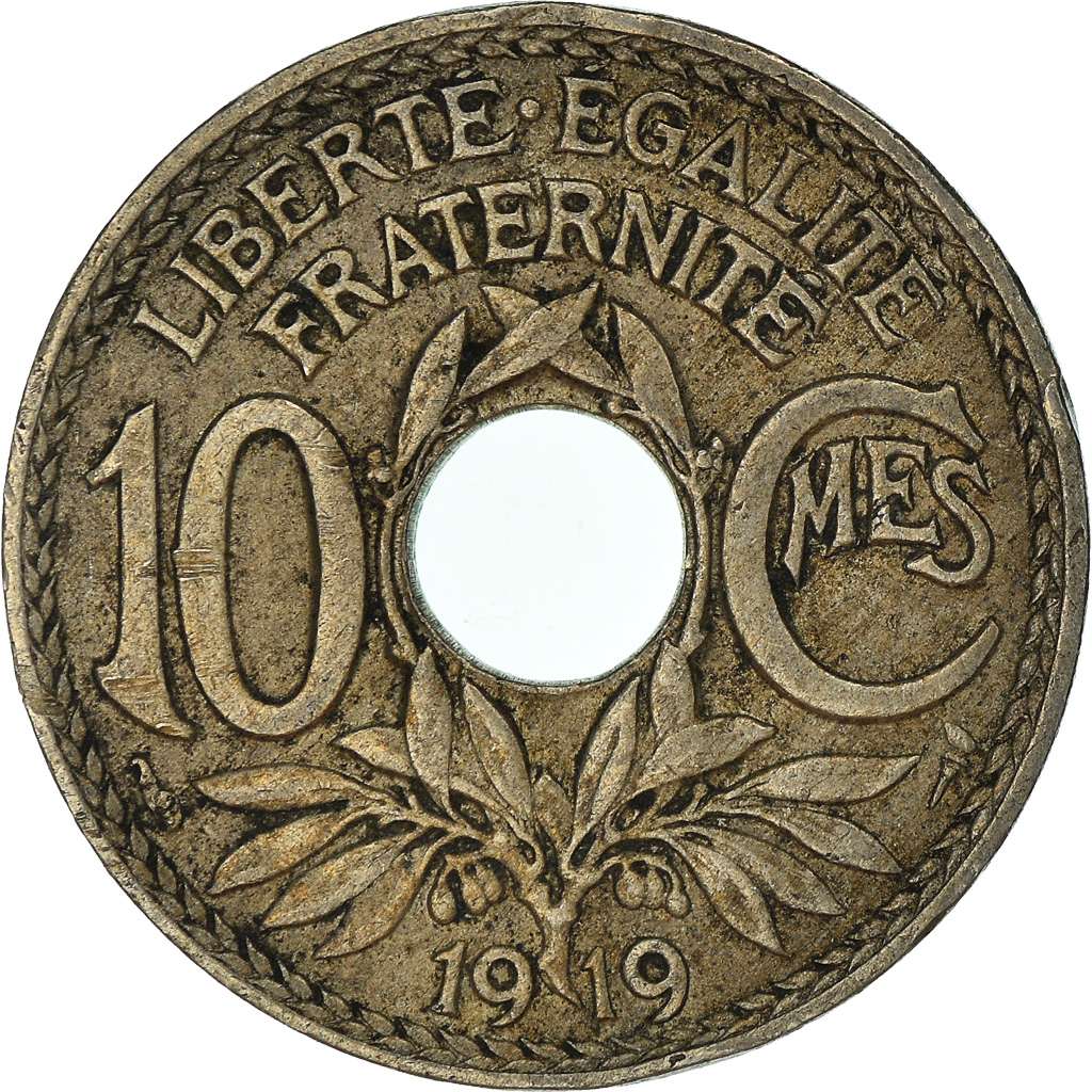 Moneda, Francia, 10 Centimes, 1919