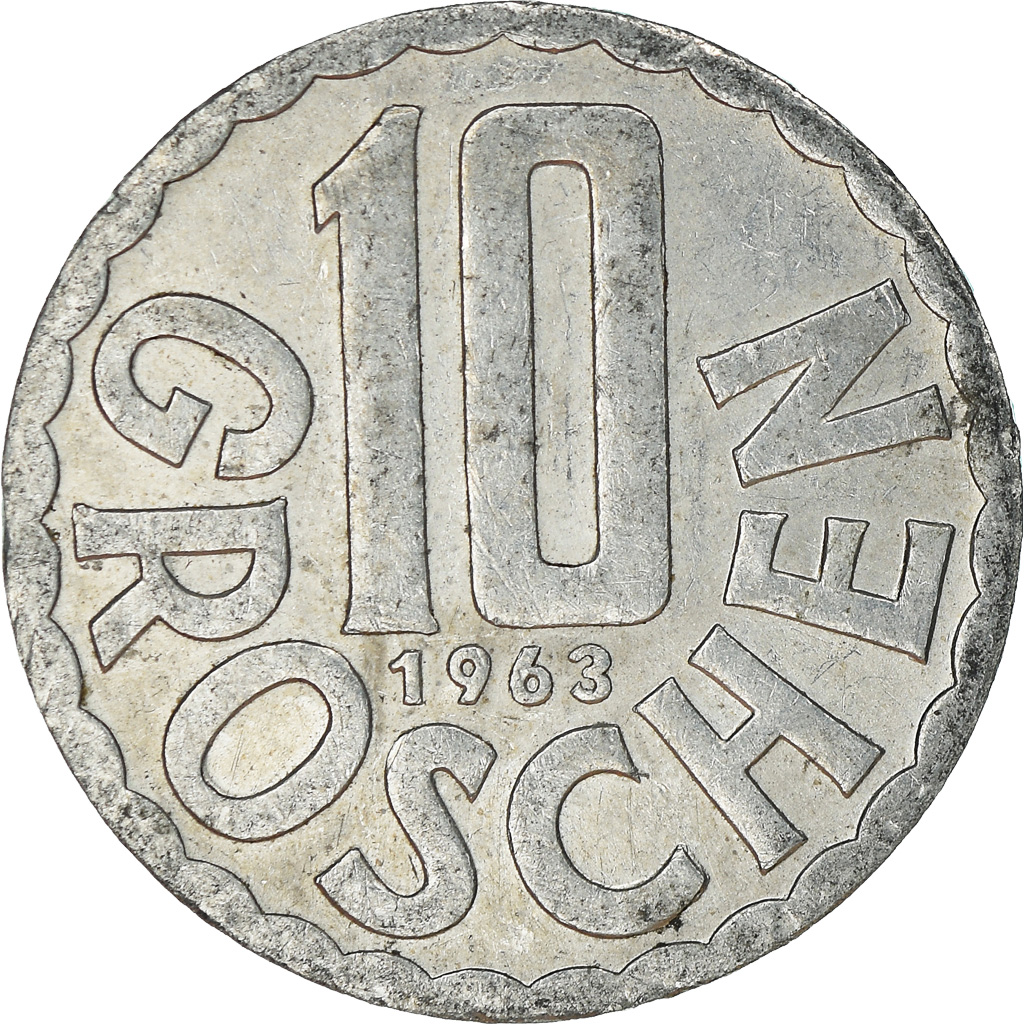 Moneda, Austria, 10 Groschen, 1963